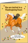 Thanksgiving Runaways Turkey and Pony Invitation card