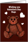 Valentine Hugs Fuzzy Teddy Bear card