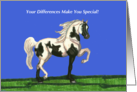 Trotting Pinto Arabian Horse Encouragement Card