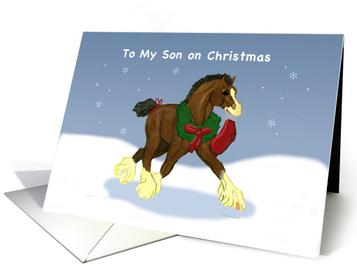 Christmas for Son Clydesdale Horse Colt card (1009081)