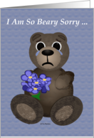 Beary Sorry Teddy Bear card