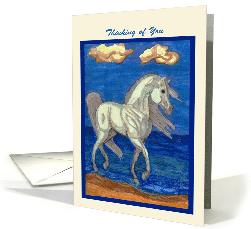 Beach Arabian Horse thinking of You card (1122008)