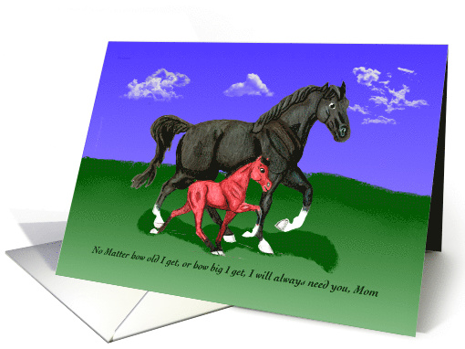 Walking Horse Mare and Foal Encouragement For Mom card (1122558)