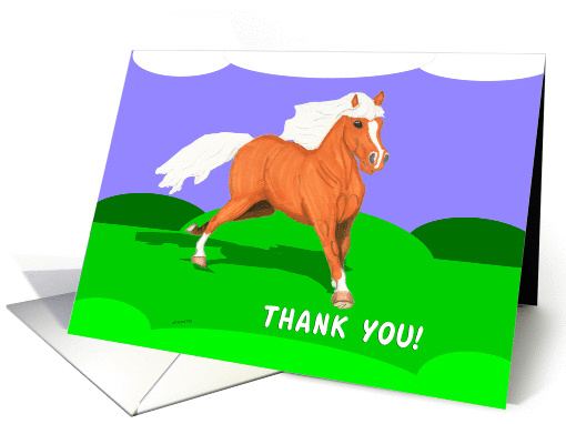 Running Haflinger Horse Thank You for Brightening My Day card