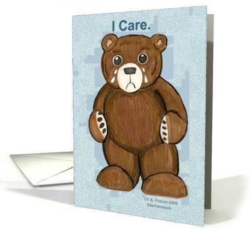 Sympathy over Loss 'I care' teddy bear card (503017)
