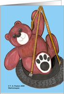 Hanging Around Teddy Bear Greetings Grandfather card