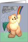 Teddy Bear Rain & Rainbow card