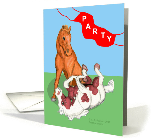 Playful Foal & Party Banner Birthday Invitation card (507150)