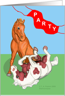 Playful Foal & Party Banner Birthday Invitation card