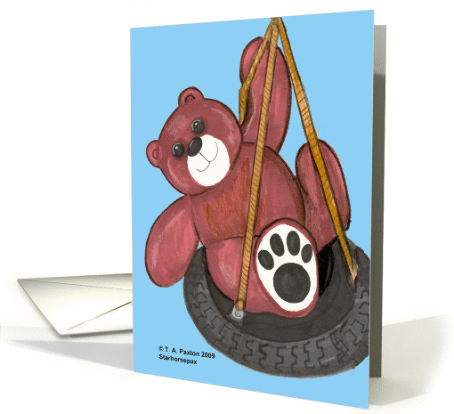 Hanging Around Teddy Bear Thinking of You Grandmother card (509196)