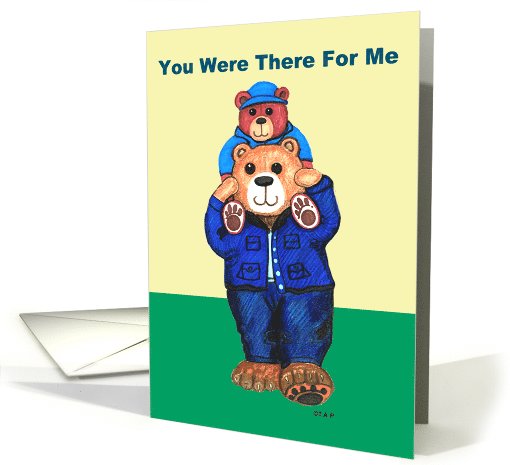 Dad Bear carries Kid Bear Father's Day card (517999)