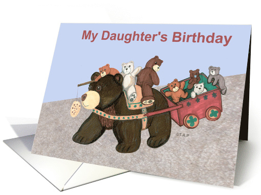 Teddy Bear Wagon Birthday for Daughter card (518018)