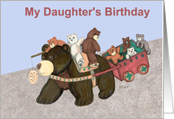 Teddy Bear Wagon Birthday for Daughter card