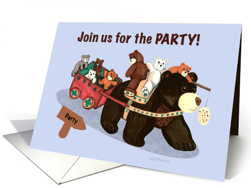 Teddy Bear Wagon Invitation card (518023)
