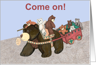 Teddy Bear Wagon Invitation card