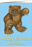 Warrior Bear Hero Birthday card