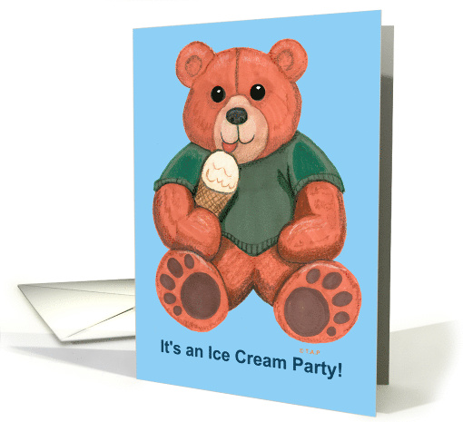 Ice Cream Teddy Bear Ice Cream Party Invite card (523581)