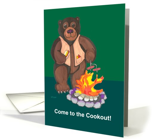 campfire Bear Cookout invitation card (523584)