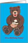Sundae Teddy Bear Birthday Invitation card