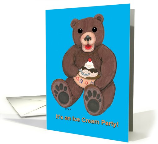 Sundae Teddy Bear Birthday Invitation card (523589)