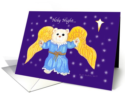 Holy Night Angel Bear Christmas card (524363)