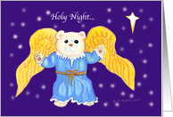 Holy Night Angel Bear Christmas card