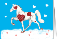 American Saddlebred Pinto Horse with Hearts Valentine for Farrier card