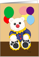 Clown Bear Student Birthday card