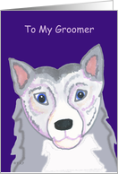 Husky Dog Head Groomer Valentine card