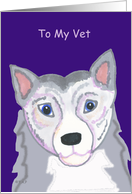 Husky Dog Head Vet Valentine card