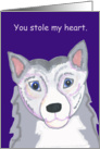 Husky Dog Head Valentine card