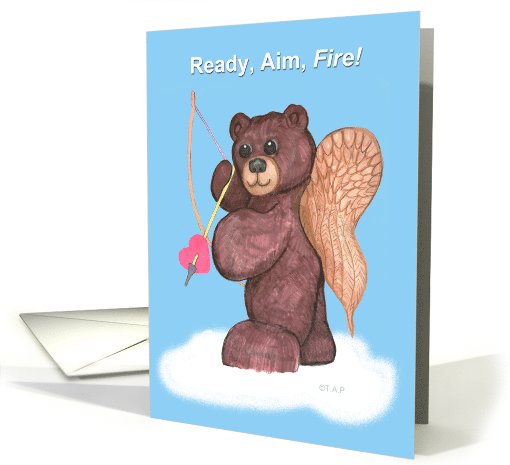 Cupid Valentine Bear card (546494)