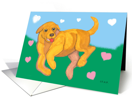 Yellow Labrador Puppy Be My Valentine card (547269)