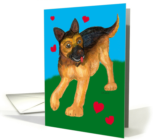 German Shepherd Puppy Dog Valentine card (547271)