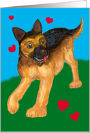 German Shepherd Puppy Dog Valentine card