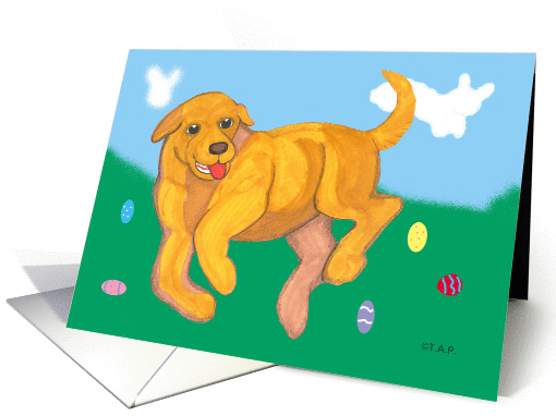 Easter Yellow Labrador Puppy Dog card (547304)