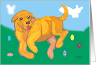 Easter Yellow Labrador Puppy Dog card