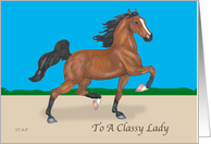 Classy Lady and Friend Horse Birthday card