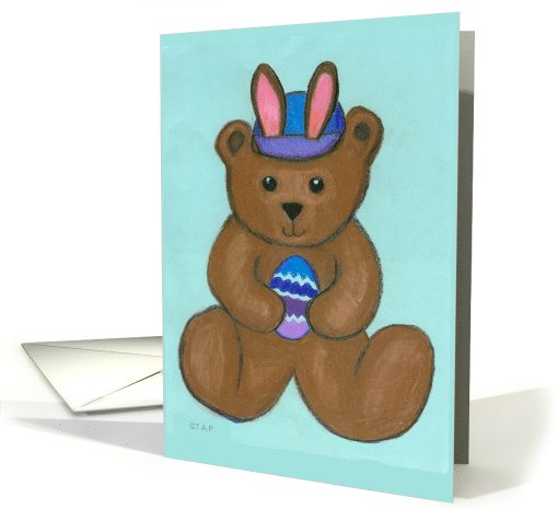 Easter Teddy Bear with Bunny Ears card (552390)