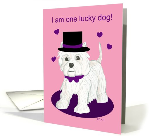 Lucky Dog Westie Valentine card (553460)