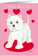 Best Pal Westie Valentine card