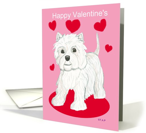 Westie Dog Happy Valentine card (553465)