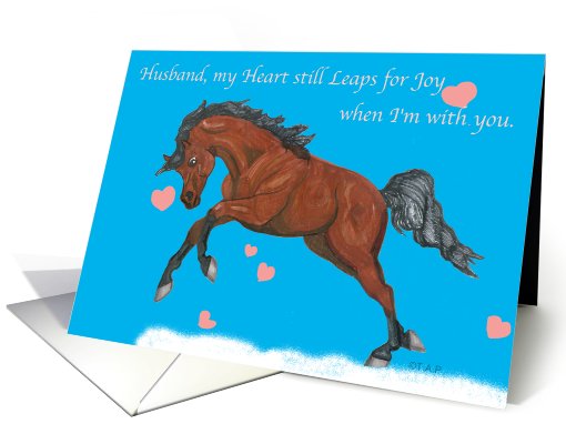 Husband Heart Leap Horse Valentine card (554616)