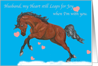 Husband Heart Leap Horse Valentine card