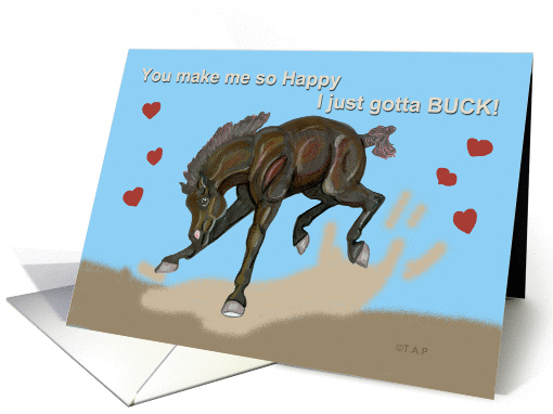 Bucking Hearts Valentine Foal for Friend card (554637)
