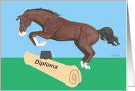 Jumping Horse High School Graduation card