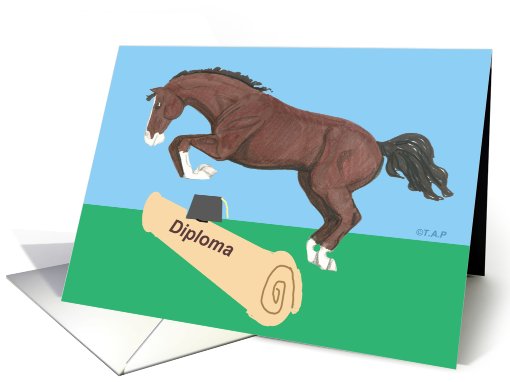 Jumping Horse College Graduation card (565231)