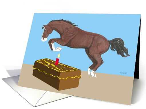 Jumping Horse Birthday card (565232)