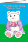 Welcome Sister in Law Teddy Bear card