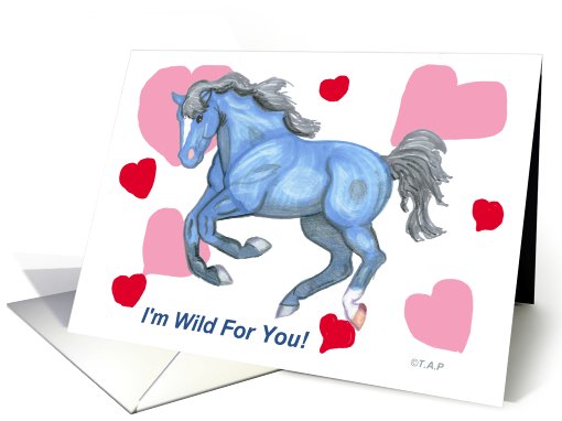 Valentine's Day Blue Horse card (570476)